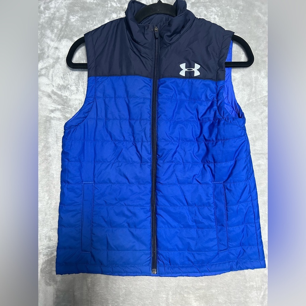 Under Armour Coldgear Loose Puffer Vest Youth Large Blue Black